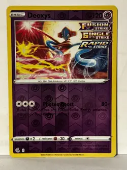 Deoxys Reverse Holo 120/264 SWSH08: Fusion Strike NM Pokemon Fast Ship - Image 1