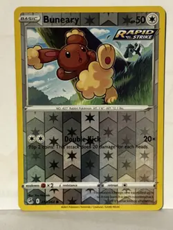 Buneary Reverse Holo 212/264 SWSH08: Fusion Strike NM Pokemon Fast Ship - Image 1