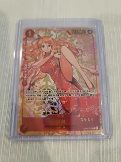 One Piece Card Game Chinese Nami OP01-016 R Exclusive 1st Anniversary Alt - Image 1