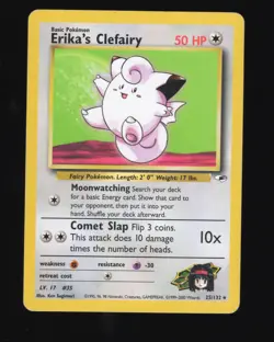 NM (Unlimited) Pokemon ERIKA'S CLEFAIRY Card GYM HEROES Set 25/132 Non-Holo Rare - Image 1
