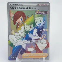 Chili & Cilan & Cress - 273/264 Hyper Rare Trainer Fusion Strike Pokemon Card - Image 1
