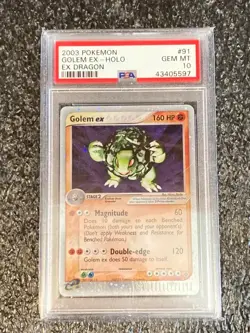 Pokemon PSA 10 Golem 91/97 ex Holo Dragon Card - Image 1