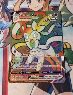 Pokemon TCG Sylveon VMAX 211/203 Evolving Skies Rainbow Secret Rare Card - Image 1