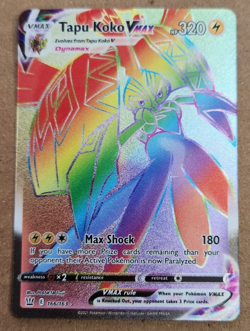 Pokemon- Tapu Koko VMAX 166/163- Battle Styles- SECRET RAINBOW RARE CARD - Image 1