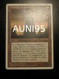 mtg magic Basalt Monolith 3 rd ed 1994 FWB FRENCH vf fr Monolithe de basalte - Image 1