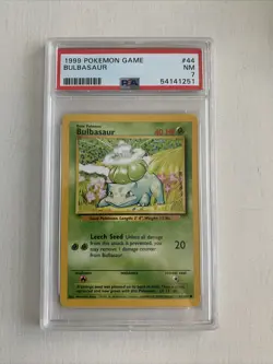 1999 Pokemon Game Bulbasaur #44 Base Set PSA 7 NM - Image 1