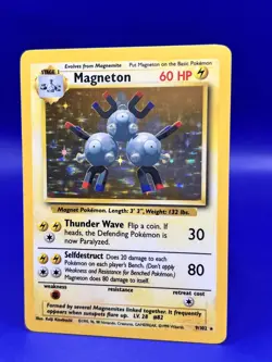 1999 Pokemon Base Set Unlimited Magneton Holo Rare 9/102 NM - Image 2