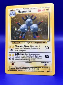 1999 Pokemon Base Set Unlimited Magneton Holo Rare 9/102 NM - Image 3