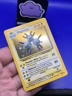 1999 Pokemon Base Set Unlimited Magneton Holo Rare 9/102 NM - Image 4