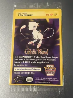 1999 SEALED "Catch Mew" Pokemon Electabuzz BLACK STAR PROMO Movie WB Stamp NM - Image 1