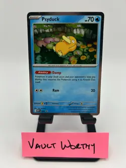 2025 Pokemon Mega Evolution Psyduck MEP 007 Blister Black Star Cosmo Holo Promo - Image 1