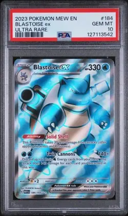 2023 POKEMON MEW EN-151 ULTRA RARE #184 Blastoise EX PSA 10 Gem Mint - Image 1