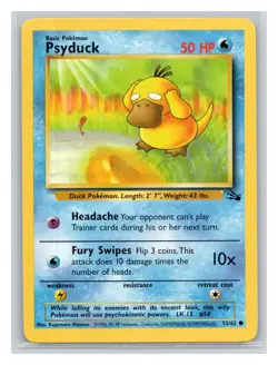 Pokemon TCG Psyduck 53/62 Fossil Unlimited LP - Image 1