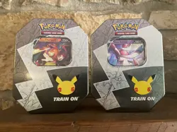 Pokemon 25th Anniversary Celebrations Tin Charizard & Sylveon V EMPTY No Packs - Image 1