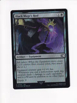 MAGIC THE GATHERING MTG FINAL FANTASY FOIL BLACK MAGE'S ROD - Image 1