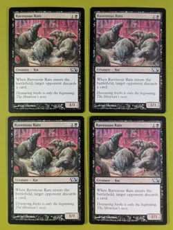Ravenous Rats x4 Magic 2013 M13 4x Magic the Gathering MTG - Image 1