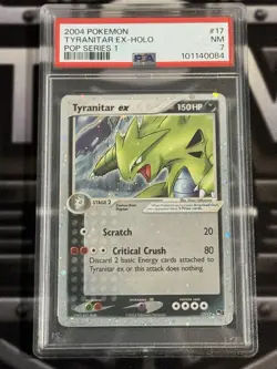 Pokemon Tyranitar EX Holo 17/17 Pop Series 1, 2004 PSA 7 - Image 1