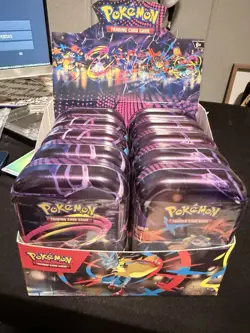 Pokemon TCG Mega Evolution MEGA HEROES MINI TIN DISPLAY Factory Sealed - Image 1