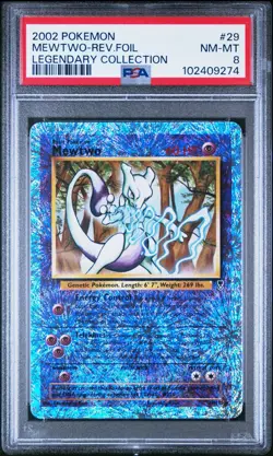 POKEMON LEGENDARY COLLECTION 29 MEWTWO-REVERSE FOIL 2002 PSA 8 - Image 1