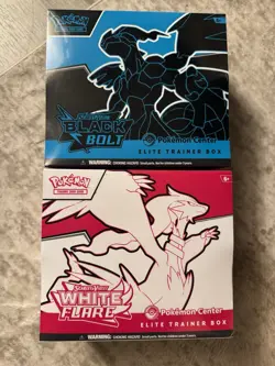 Pokemon TCG Scarlet Violet Black Bolt White Flare Pokemon Center ETBs - Image 1