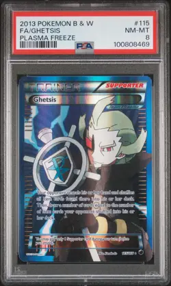 2013 POKEMON PLASMA FREEZE GHETSIS #115 FULL ART HOLO FOIL PSA 8 NM #100808469 - Image 1