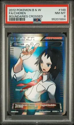 POKEMON BOUNDARIES CROSSED CHEREN #148 FULL ART HOLO FOIL PSA 8 NM - Image 1