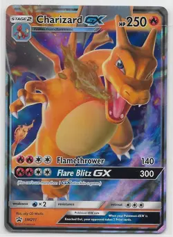 2019 POKEMON Hidden Fates SM Black Star Promo Charizard GX #SM211 - Image 1