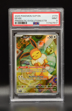 2025 Pokemon SVP EN Eevee Prismatic Evolutions ETB Promo 173 PSA 9 Newly Graded - Image 1