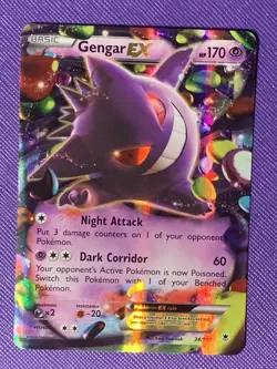 Pokemon Gengar EX 34/119 Phantom Forces 2014 Full Art Rare Holo TCG Card MP - Image 1