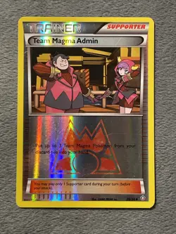 Team Magma Admin 29/34 Reverse Holo Pokemon Card 2015 Double Crisis - Image 1
