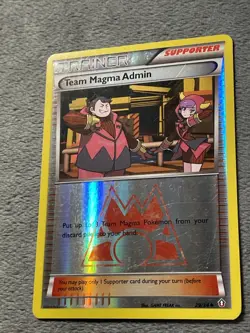 Team Magma Admin 29/34 Reverse Holo Pokemon Card 2015 Double Crisis - Image 2