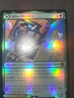 Prerelease FOIL MILES MORALES ULTIMATE SPIDER-MAN mtg Mythic PROMO - Image 1