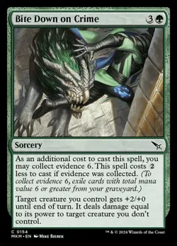 Bite Down on Crime 154 MKM MTG Green Sorcery Common Evidence Bierek Creature EN - Image 1