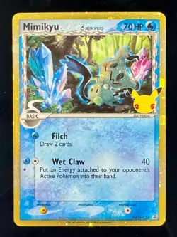 Pokemon TCG Mimikyu SWSH136 Delta Species Celebrations Black Star Promo Holo - Image 1