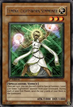 Lumina, Lightsworn Summoner - Rare 1st Edition LODT-EN021 - LP - YuGiOh - Image 1