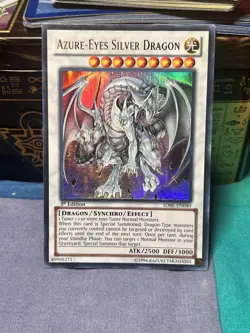 Yugioh Azure-Eyes Silver Dragon SDBE-EN040 Ultra Rare LP - Image 1