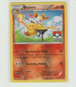 Braixen Reverse Holo Pokemon League Promo Card Fates Collide 12/124 - Image 1