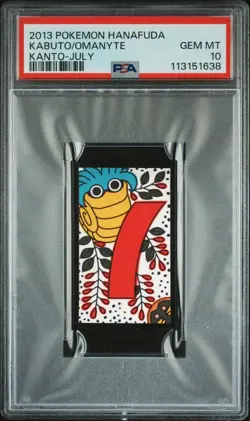 Pokemon Card Omanyte & Kabuto Kanto - June Hanafuda 2013 PSA 10 GEM MINT - Image 1