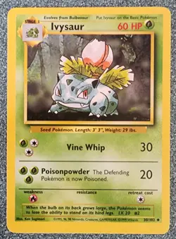 IVYSAUR - 30/102 - Base Set - Pokemon Card - LP - Image 1