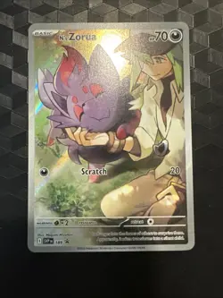Pokemon TCG N's Zorua SVP 189 Black Star Promo Card NM (Journey Together ETB) - Image 1