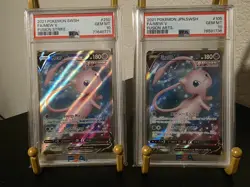 PSA 10 GEM MINT 2021 POKEMON SWSH ENG/JPN FUSION STRIKE/ARTS MEW V #250 & #105 - Image 1