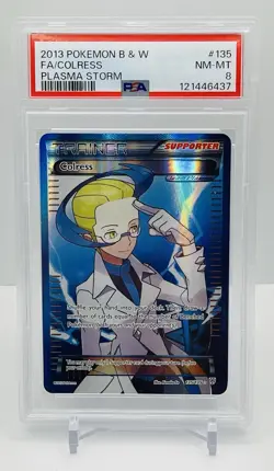2013 Pokemon B&W Plasma Storm Colress Full Art PSA 8 Rare - Image 1