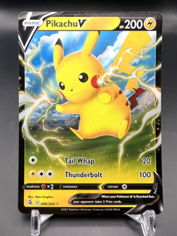 Pikachu V 086/264 Ultra Rare Fusion Strike Pokemon TCG Holo Near Mint NM - Image 1