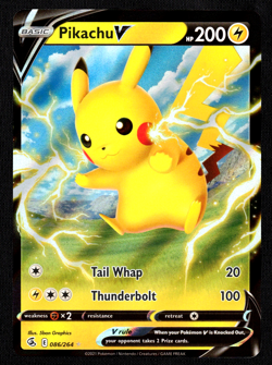 Pikachu V 086/264 Fusion Strike Holo Rare V 2021 NM Pokemon TCG - Image 1