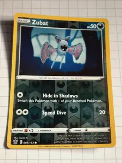 Pokemon TCG Zubat Sword & Shield - Battle Styles 089/163 Reverse Holo Common - Image 1