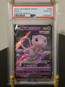 PSA 10 GEM MINT 2023 POKEMON SWORD & SHIELD CROWN ZENITH MEW V #060 - Image 1