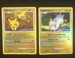 Pokemon Pikachu 94/123 & Pachirisu 35/130 Stamped Reverse Holo Mp/Lp - Image 1