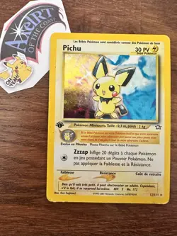 Carte Pokemon Pichu 12/111 Edition 1 RARE HOLO Neo Genesis Wizards - Image 1