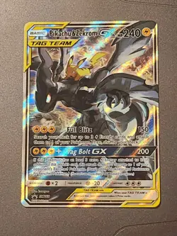 Pokemon TCG SUN AND MOON Pikachu & Zekrom GX SM168 Holo Promo - Image 1