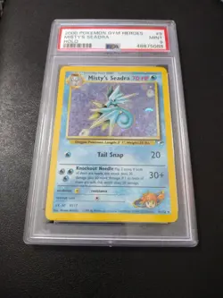 2000 POKEMON GYM HEROES HOLO #9 MISTY'S SEADRA PSA 9 - Image 1